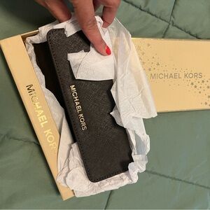 Michael Kors Brown Wallet with Gold Zipper